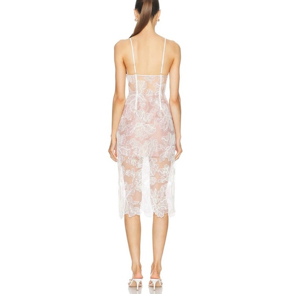 Fleur Du Mal floral-embroidered sequinned midi dress NEW - Picture 5 of 7